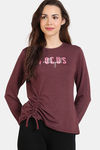 Zivame Viscose Knit Loungewear Top - Tawny Port — thumbnail 2